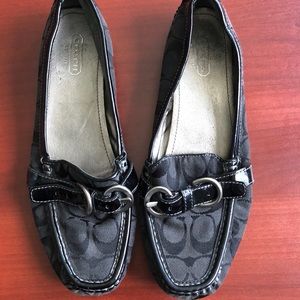 COACH Black Sharin Loafers Size 8 1/2 B